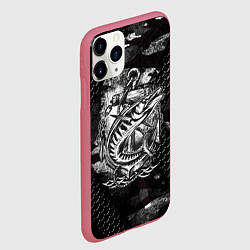 Чехол iPhone 11 Pro матовый Рыба и якорь, цвет: 3D-малиновый — фото 2