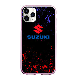 Чехол iPhone 11 Pro матовый SUZUKI брызги красок, цвет: 3D-розовый