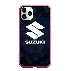 Чехол iPhone 11 Pro матовый SUZUKI 3D плиты, цвет: 3D-малиновый
