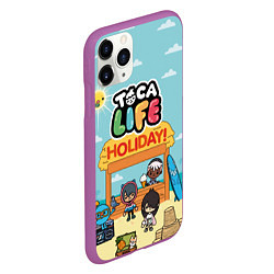 Чехол iPhone 11 Pro матовый Toca Life Holiday!, цвет: 3D-фиолетовый — фото 2