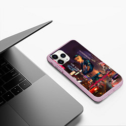 Чехол iPhone 11 Pro матовый Vi Cyberpunk2077, цвет: 3D-розовый — фото 2