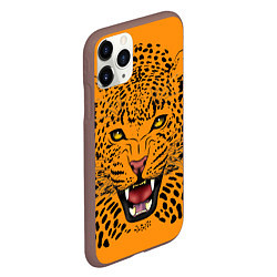 Чехол iPhone 11 Pro матовый Leopard Леопард, цвет: 3D-коричневый — фото 2