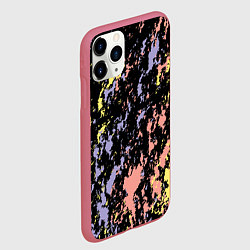 Чехол iPhone 11 Pro матовый Цветная абстракция брызгами, цвет: 3D-малиновый — фото 2