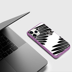 Чехол iPhone 11 Pro матовый ГЕРБ РОССИИ КРЫЛЬЯ СВОБОДЫ, цвет: 3D-фиолетовый — фото 2
