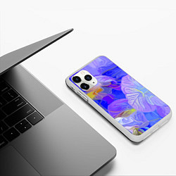 Чехол iPhone 11 Pro матовый Fashion flowers pattern, цвет: 3D-белый — фото 2