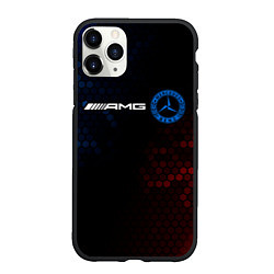 Чехол iPhone 11 Pro матовый МЕРСЕДЕС AMG - Соты