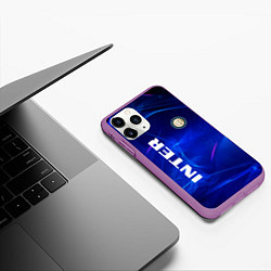 Чехол iPhone 11 Pro матовый Inter abstraction, цвет: 3D-фиолетовый — фото 2