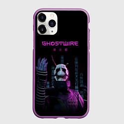 Чехол iPhone 11 Pro матовый Игра GhostWire, цвет: 3D-фиолетовый