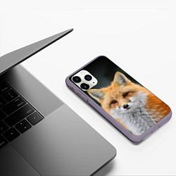 Чехол iPhone 11 Pro матовый Красавица Лиса, цвет: 3D-серый — фото 2