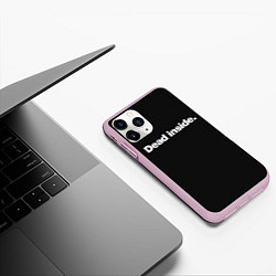 Чехол iPhone 11 Pro матовый Dead Inside Надпись, цвет: 3D-розовый — фото 2