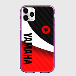 Чехол iPhone 11 Pro матовый ЯМАХА - СПОРТИВНЫЙ КАРБОН, цвет: 3D-фиолетовый