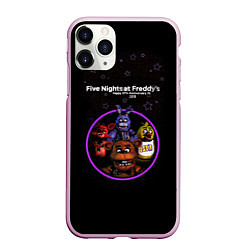 Чехол iPhone 11 Pro матовый Five Nights at Freddys - персонажи из игры, цвет: 3D-розовый