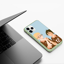 Чехол iPhone 11 Pro матовый Кэй и Тадаши, цвет: 3D-салатовый — фото 2