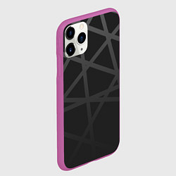 Чехол iPhone 11 Pro матовый ГЕОМЕТРИЧЕСКИЙ ПАТТЕРН ЧЕРНЫЙ, цвет: 3D-фиолетовый — фото 2