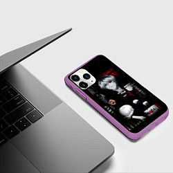 Чехол iPhone 11 Pro матовый Токийский Гуль Иероглифы Tokyo Ghoul, цвет: 3D-фиолетовый — фото 2
