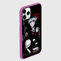 Чехол iPhone 11 Pro матовый Токийский Гуль Иероглифы Tokyo Ghoul, цвет: 3D-фиолетовый — фото 2
