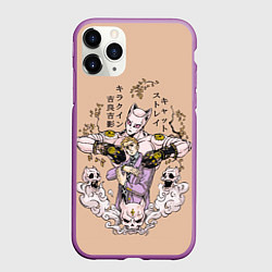 Чехол iPhone 11 Pro матовый KILLER QUEEN Йошикаге Кира JOJO PART 4, цвет: 3D-фиолетовый