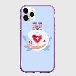 Чехол iPhone 11 Pro матовый Помощь, цвет: 3D-фиолетовый