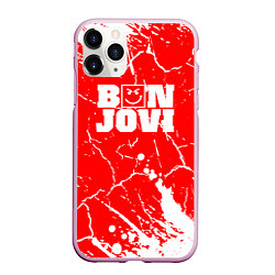 Чехол iPhone 11 Pro матовый Bon jovi Трещины, цвет: 3D-розовый