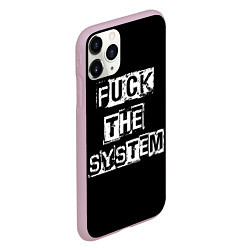 Чехол iPhone 11 Pro матовый FACK THE SYSTEM, цвет: 3D-розовый — фото 2