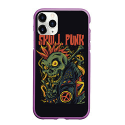Чехол iPhone 11 Pro матовый SKULL PUNK Панк, цвет: 3D-фиолетовый