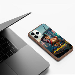 Чехол iPhone 11 Pro матовый Panam Cyberpunk2077 18, цвет: 3D-коричневый — фото 2