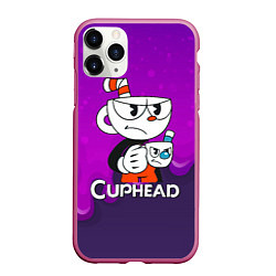 Чехол iPhone 11 Pro матовый Недовольная чашечка cuphead, цвет: 3D-малиновый