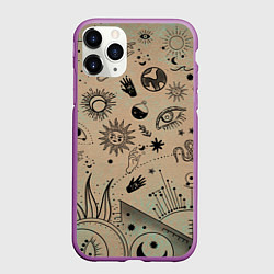 Чехол iPhone 11 Pro матовый Эзотерика, цвет: 3D-фиолетовый