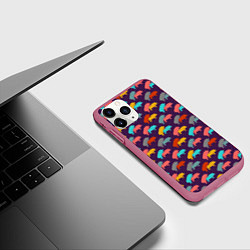 Чехол iPhone 11 Pro матовый Свиньи 18, цвет: 3D-малиновый — фото 2