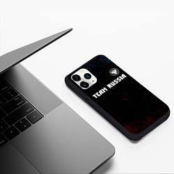 Чехол iPhone 11 Pro матовый RUSSIA - ГЕРБ Team Russia Потертости, цвет: 3D-черный — фото 2