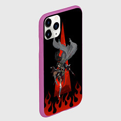 Чехол iPhone 11 Pro матовый Летящая Хяккимару, цвет: 3D-фиолетовый — фото 2