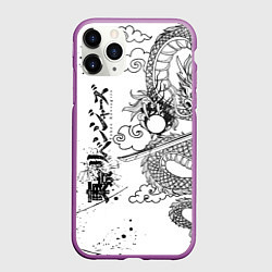 Чехол iPhone 11 Pro матовый ТОКЙИСКИЕ МСТИТЕЛИ ЧЁРНО БЕЛЫЙ TOKYO REVENGERS, цвет: 3D-фиолетовый