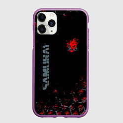 Чехол iPhone 11 Pro матовый Cyberpunk 2077 samurai Паттерн