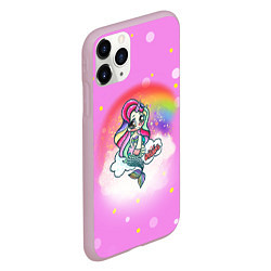 Чехол iPhone 11 Pro матовый Русалка Юникорн, цвет: 3D-розовый — фото 2