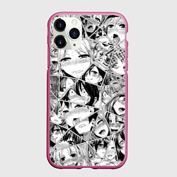 Чехол iPhone 11 Pro матовый Manga Ahegao 2 0, цвет: 3D-малиновый