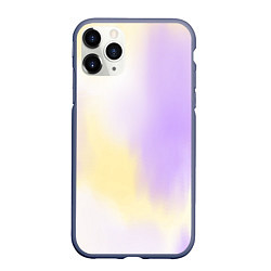 Чехол iPhone 11 Pro матовый Акварельный принт с желтым и фиолетовым цветами, цвет: 3D-серый