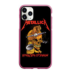 Чехол iPhone 11 Pro матовый METALLICA - HARVESTER OF SORROW, цвет: 3D-малиновый