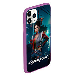 Чехол iPhone 11 Pro матовый Panam cyberpunk 2077, цвет: 3D-фиолетовый — фото 2