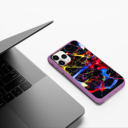 Чехол iPhone 11 Pro матовый Импрессионизм Vanguard neon pattern, цвет: 3D-фиолетовый — фото 2