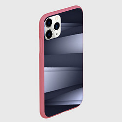 Чехол iPhone 11 Pro матовый Серо-белая Волна, цвет: 3D-малиновый — фото 2