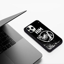 Чехол iPhone 11 Pro матовый HIM КОТ Краска, цвет: 3D-черный — фото 2