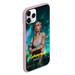 Чехол iPhone 11 Pro матовый Judy Cyberpunk 2077, цвет: 3D-розовый — фото 2