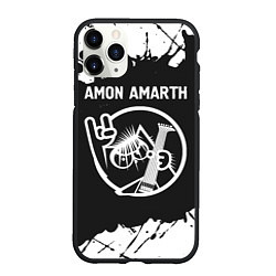 Чехол iPhone 11 Pro матовый Amon Amarth КОТ Брызги, цвет: 3D-черный