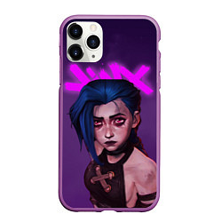 Чехол iPhone 11 Pro матовый ARCANE League Of Legends JINX, цвет: 3D-фиолетовый