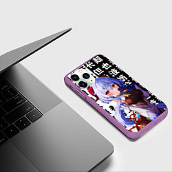Чехол iPhone 11 Pro матовый Гань Юй Геншин Импакт Иероглифы, цвет: 3D-фиолетовый — фото 2