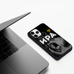 Чехол iPhone 11 Pro матовый Ира Россия Медведь, цвет: 3D-черный — фото 2