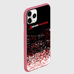 Чехол iPhone 11 Pro матовый Gears tactics белые красные брызги, цвет: 3D-малиновый — фото 2