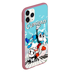 Чехол iPhone 11 Pro матовый Cuphead 2 чашечки, цвет: 3D-малиновый — фото 2