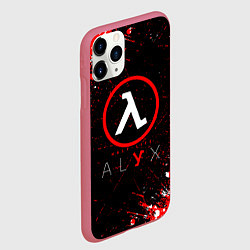 Чехол iPhone 11 Pro матовый Half-life брызги, цвет: 3D-малиновый — фото 2