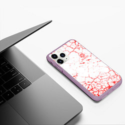 Чехол iPhone 11 Pro матовый HIM Трещины, цвет: 3D-сиреневый — фото 2